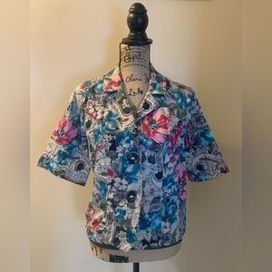 Cold-water Creek Button Front Short Sleeve Jacket Size 16.